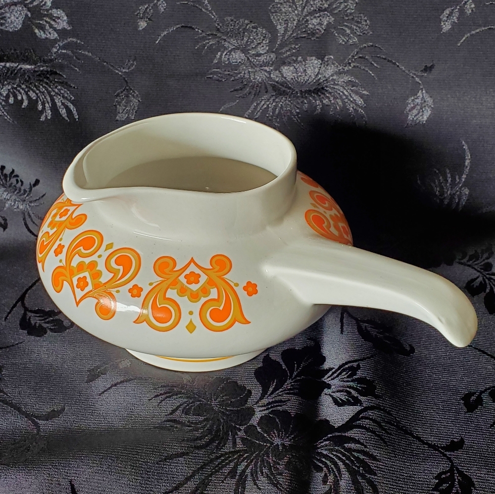 Ridgway Ironstone Christina Gravy Boat England 1972 Spouted Handle Vintage